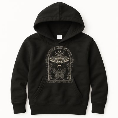 Hades And Persephone Moth And Butterfly Mythology Kids Hoodie
