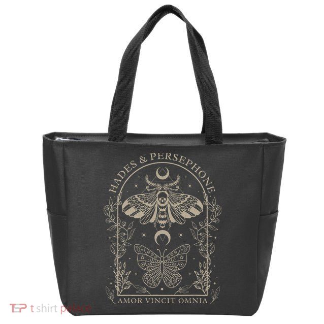 Hades And Persephone Moth And Butterfly Mythology Zip Tote Bag