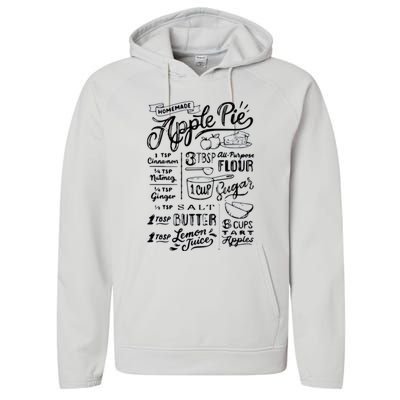 Homemade Apple Pie Recipe Performance Fleece Hoodie