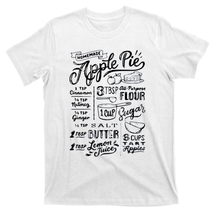 Homemade Apple Pie Recipe T-Shirt