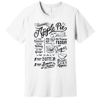 Homemade Apple Pie Recipe Premium T-Shirt