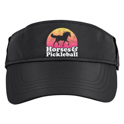 Horse And Pickleball Or Girls Horses Meaningful Gift Adult Drive Performance Visor