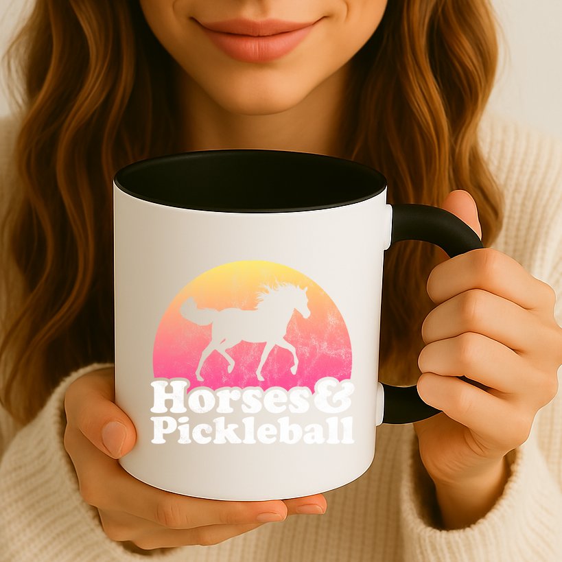 Horse And Pickleball Or Girls Horses Meaningful Gift Mug