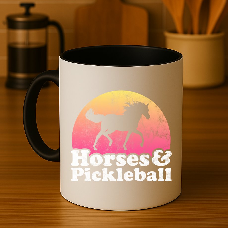 Horse And Pickleball Or Girls Horses Meaningful Gift Mug
