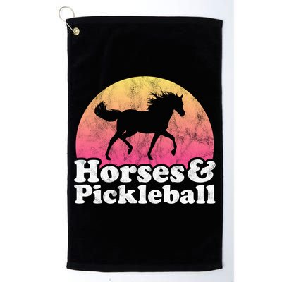 Horse And Pickleball Or Girls Horses Meaningful Gift Golf Towel