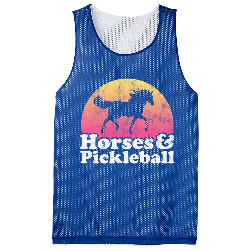 Horse And Pickleball Or Girls Horses Meaningful Gift Mesh Reversible Basketball Jersey Tank