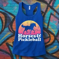 Horse And Pickleball Or Girls Horses Meaningful Gift Womens Tank Top