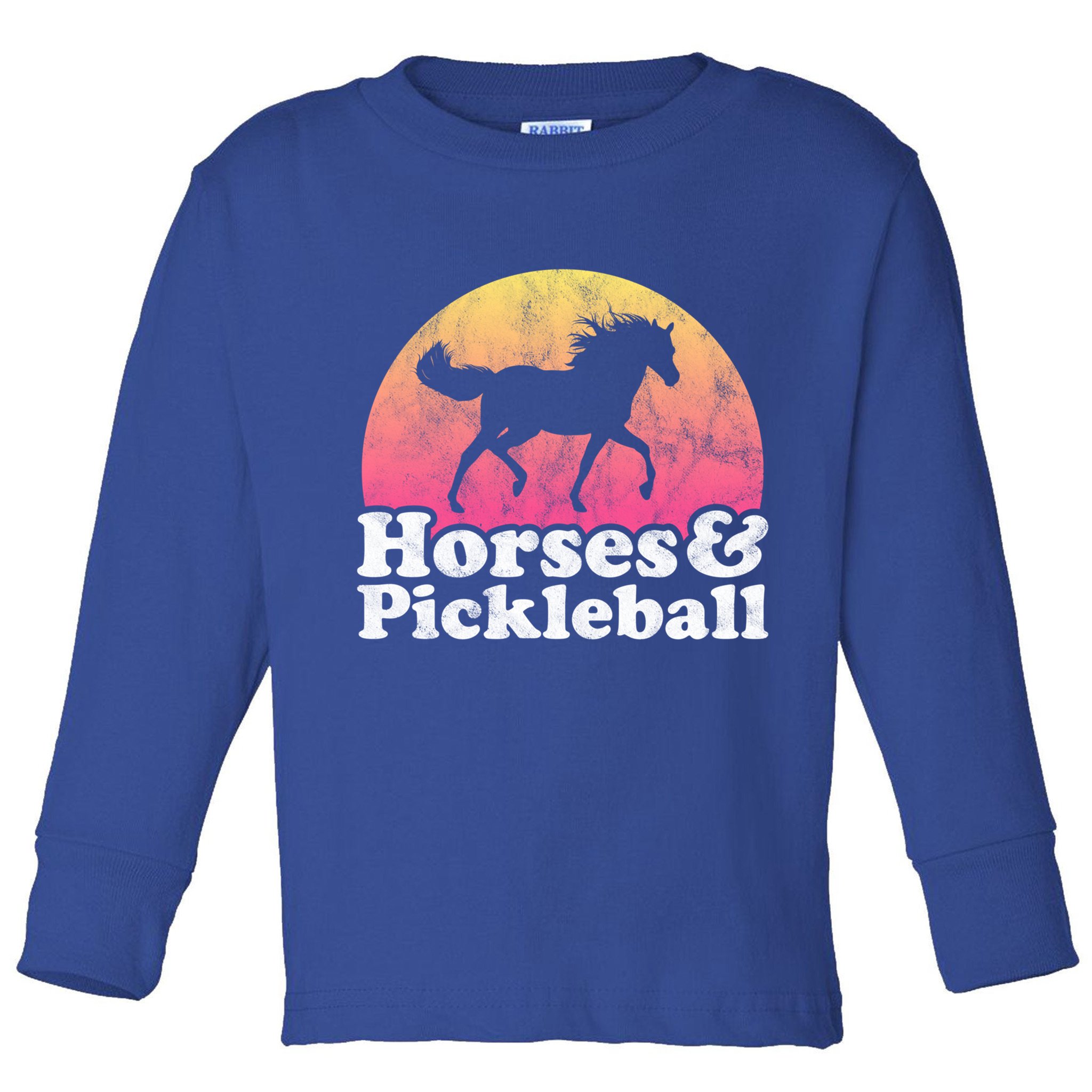 Horse And Pickleball Or Girls Horses Meaningful Gift Toddler Long Sleeve Shirt