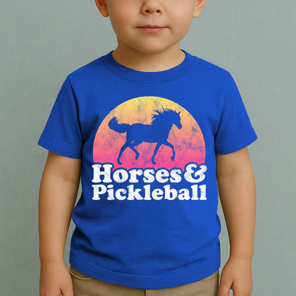Horse And Pickleball Or Girls Horses Meaningful Gift Toddler T-Shirt