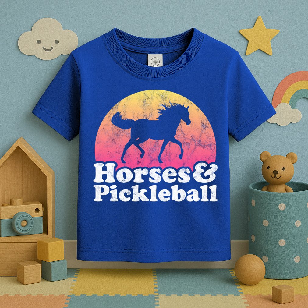 Horse And Pickleball Or Girls Horses Meaningful Gift Toddler T-Shirt