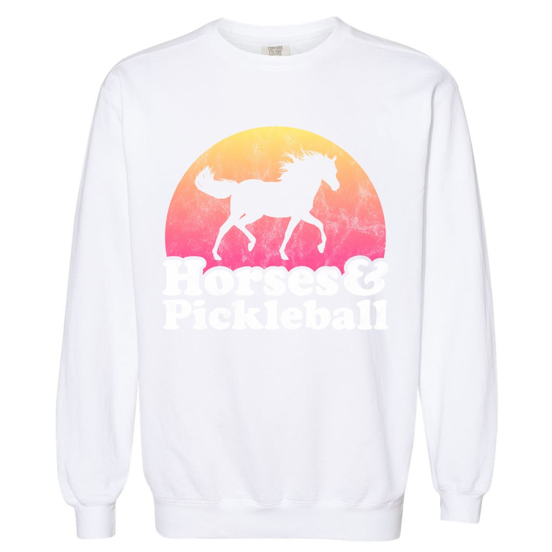 Horse And Pickleball Or Girls Horses Meaningful Gift Garment-Dyed Sweatshirt