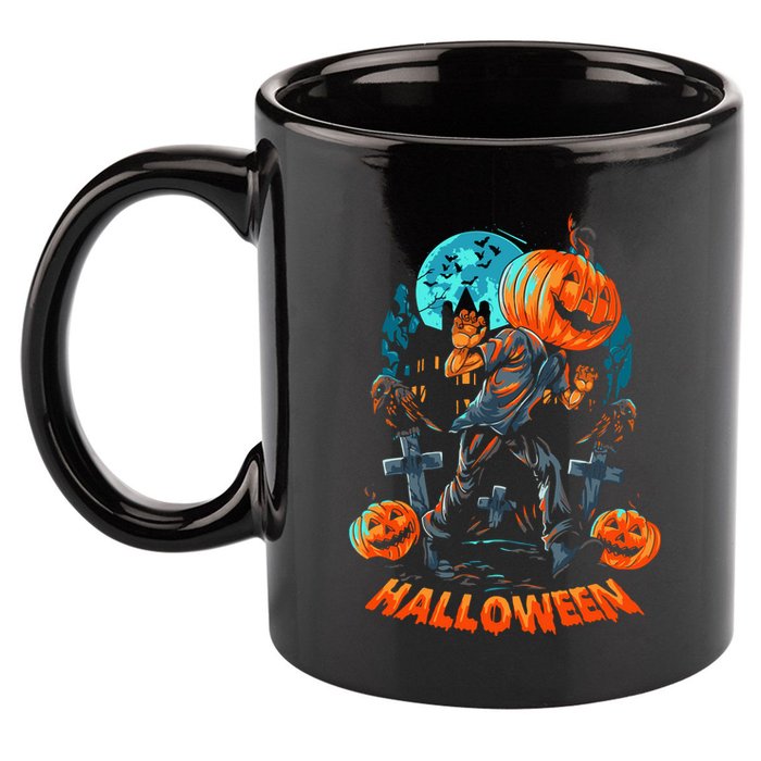 Halloween A Pumpkin Head 11oz C Handle Ceramic Mug