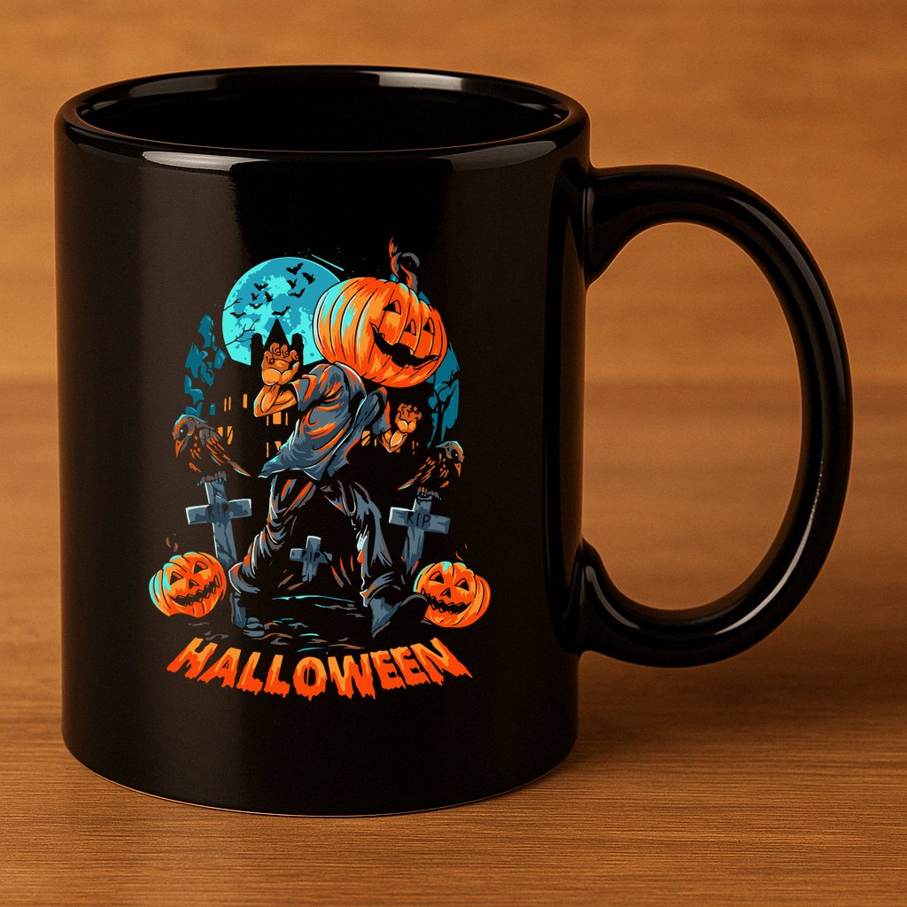 Halloween A Pumpkin Head 11oz C Handle Ceramic Mug