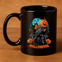 Halloween A Pumpkin Head 11oz C Handle Ceramic Mug