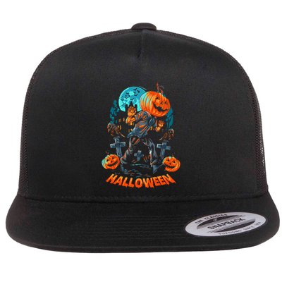 Halloween A Pumpkin Head Flatbill Hat