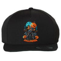 Halloween A Pumpkin Head Wool Snapback Cap