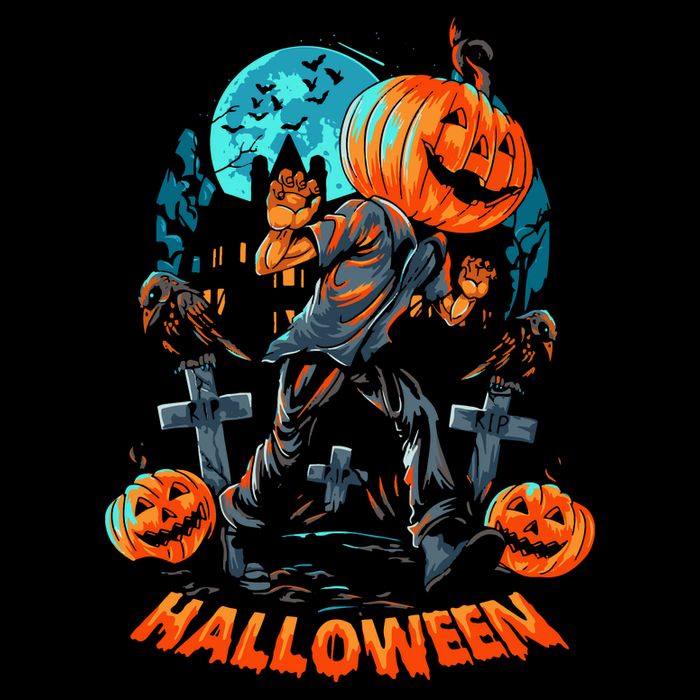 Halloween A Pumpkin Head Wool Snapback Cap