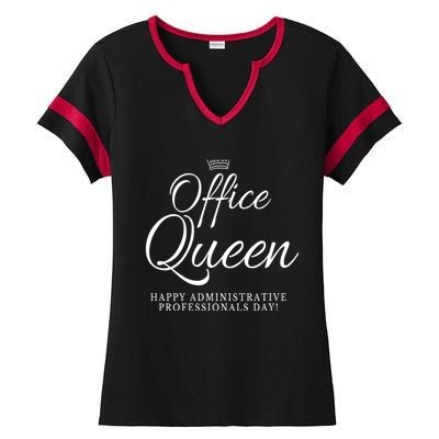 Happy Administrative Professionals Day Office Queen Cool Gift Ladies Halftime Notch Neck Tee