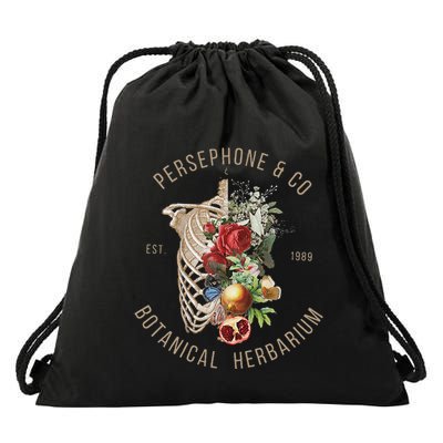 Hades And Persephone Persephone Botanical Herbarium Drawstring Bag