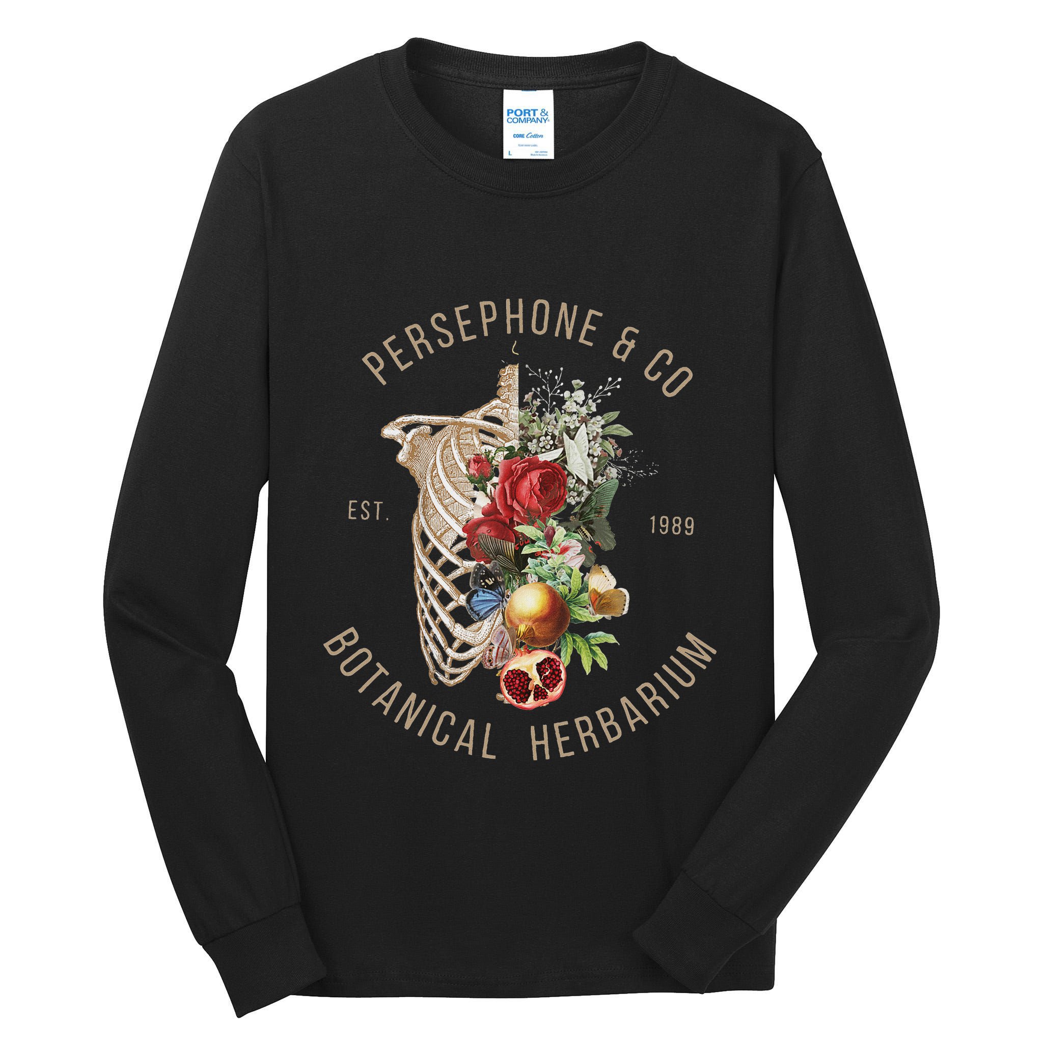 Hades And Persephone Persephone Botanical Herbarium Tall Long Sleeve T-Shirt