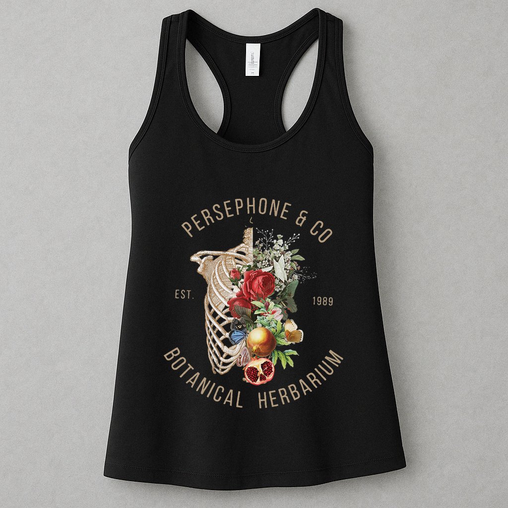 Hades And Persephone Persephone Botanical Herbarium Womens Tank Top