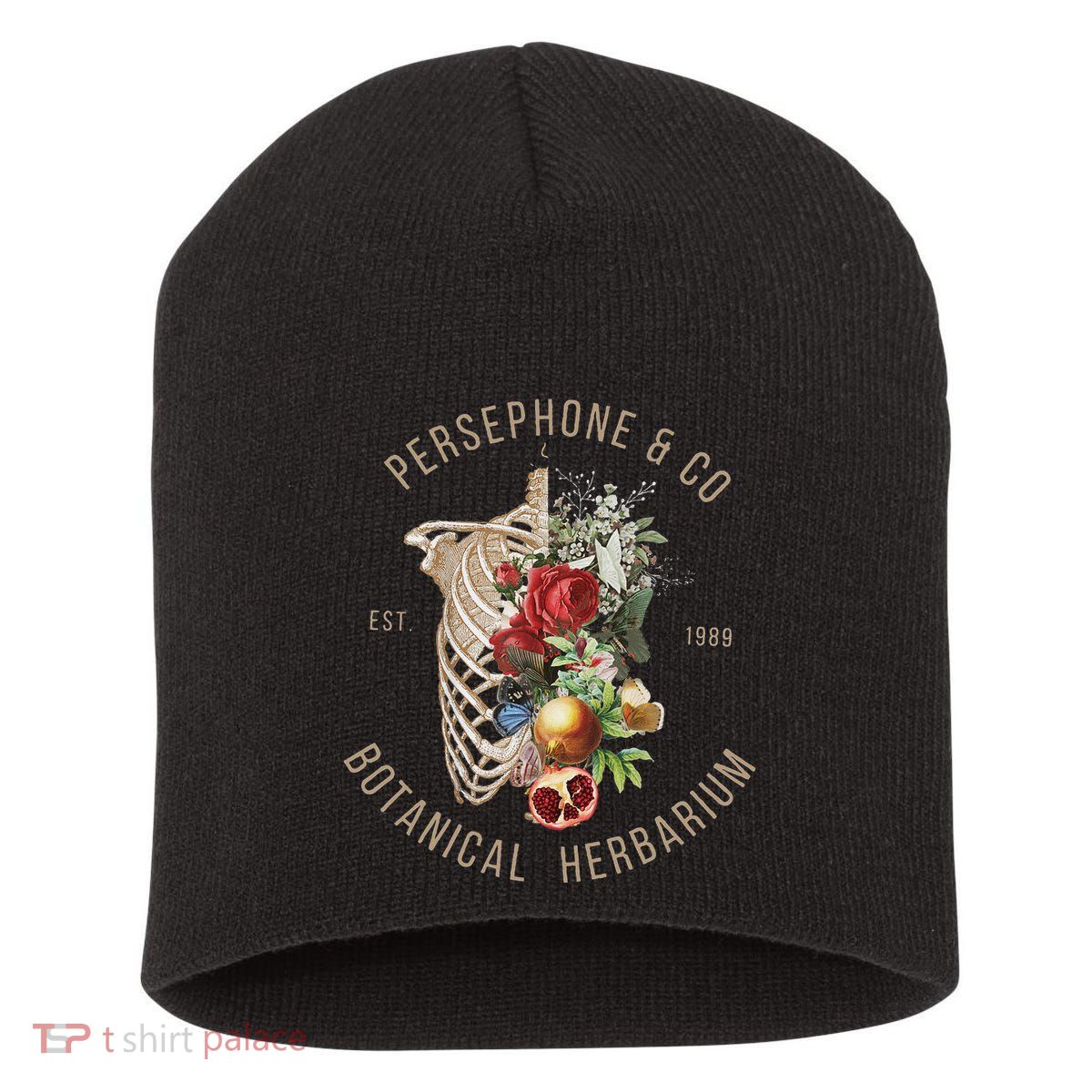 Hades And Persephone Persephone Botanical Herbarium Short Acrylic Beanie