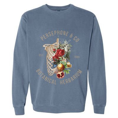 Hades And Persephone Persephone Botanical Herbarium Garment-Dyed Sweatshirt