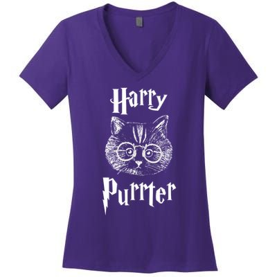 Harry Purrter Women's V-Neck T-Shirt