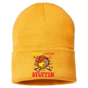 Huffin And Puffin Stuffin Thanksgiving Cute Turkey Run Trot Sustainable Knit Beanie