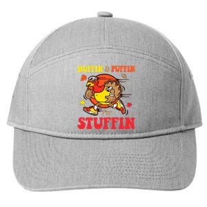 Huffin And Puffin Stuffin Thanksgiving Cute Turkey Run Trot 7-Panel Snapback Hat