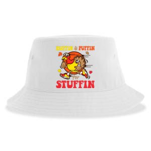 Huffin And Puffin Stuffin Thanksgiving Cute Turkey Run Trot Sustainable Bucket Hat