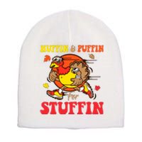 Huffin And Puffin Stuffin Thanksgiving Cute Turkey Run Trot Short Acrylic Beanie