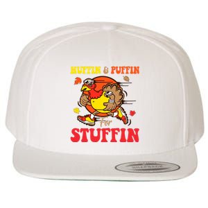 Huffin And Puffin Stuffin Thanksgiving Cute Turkey Run Trot Wool Snapback Cap