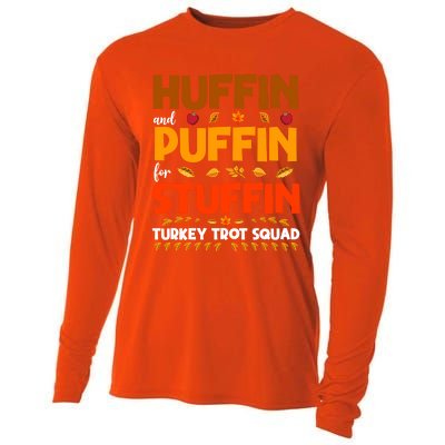 Huffin And Puffin For Stuffin Turkey Trot Squad Cool Gift Cooling Performance Long Sleeve Crew