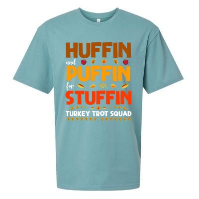 Huffin And Puffin For Stuffin Turkey Trot Squad Cool Gift Sueded Cloud Jersey T-Shirt