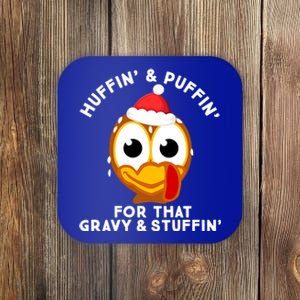 Huffin And Puffin For That Gravy And Stuffin Cute Turkey Face Gift Coaster