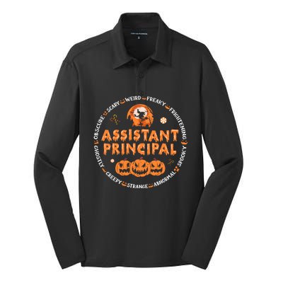 Halloween Assistant Principal Gift Silk Touch Performance Long Sleeve Polo