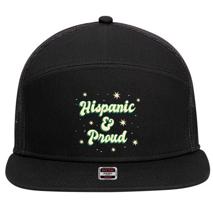 Hispanic And Proud 7 Panel Mesh Trucker Snapback Hat