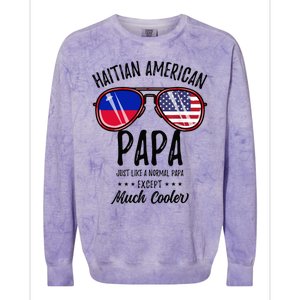 Haitian American Papa Haitian Fathers Day Colorblast Crewneck Sweatshirt