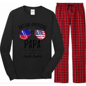 Haitian American Papa Haitian Fathers Day Long Sleeve Pajama Set