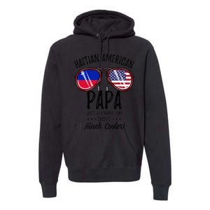 Haitian American Papa Haitian Fathers Day Premium Hoodie