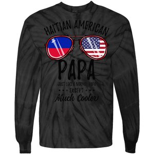 Haitian American Papa Haitian Fathers Day Tie-Dye Long Sleeve Shirt