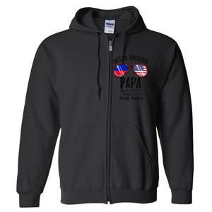 Haitian American Papa Haitian Fathers Day Full Zip Hoodie