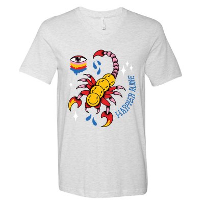Happier Alone Centipede V-Neck T-Shirt