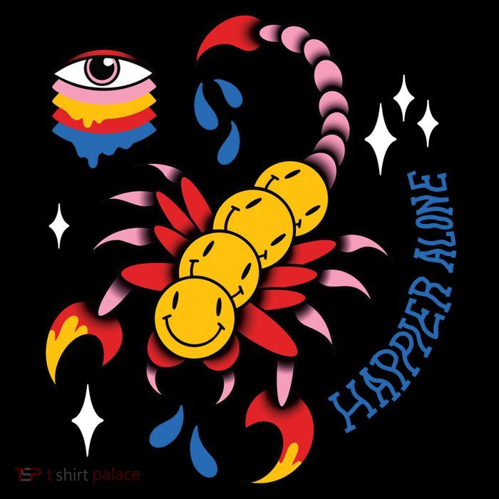 Happier Alone Centipede Button