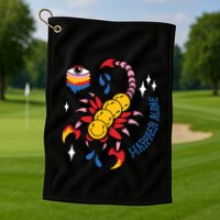 Happier Alone Centipede Golf Towel