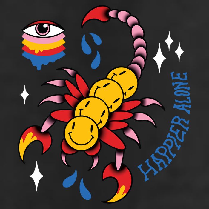 Happier Alone Centipede Golf Towel