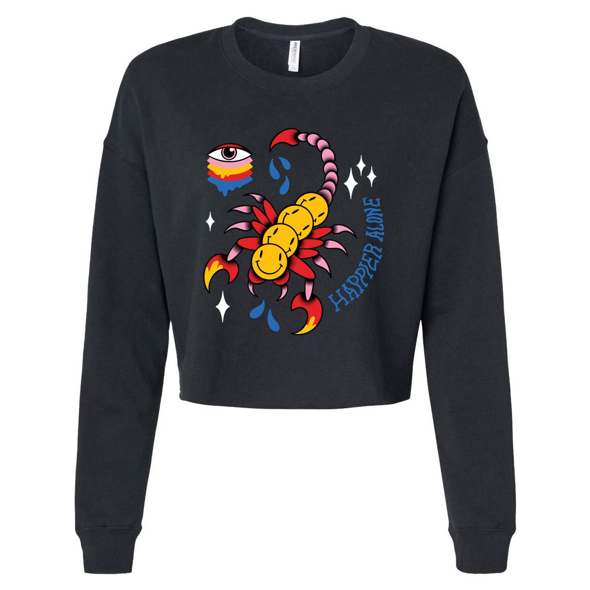 Happier Alone Centipede Cropped Pullover Crew