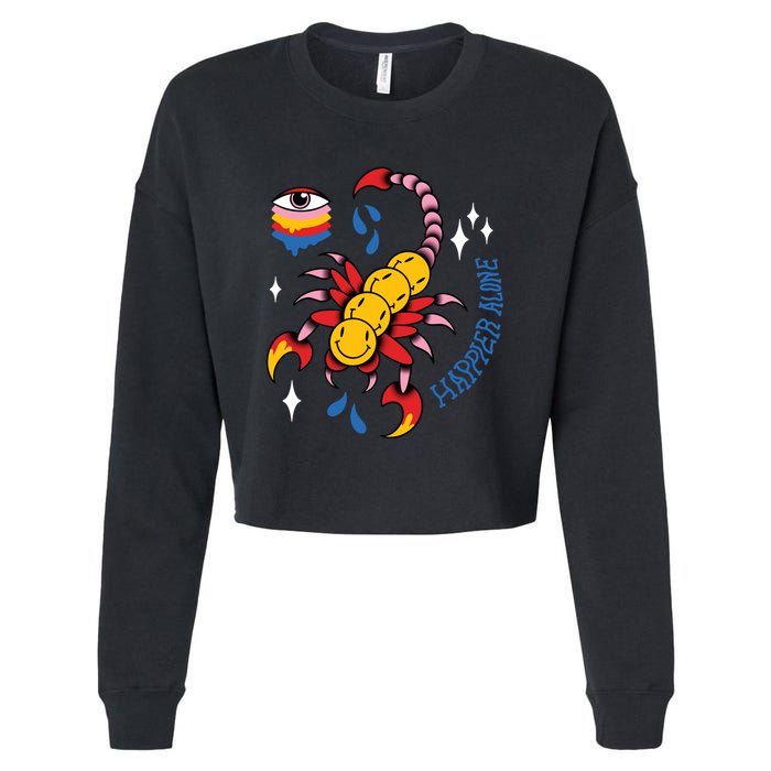 Happier Alone Centipede Cropped Pullover Crew