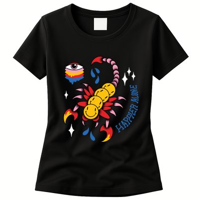 Happier Alone Centipede Womens T-Shirt